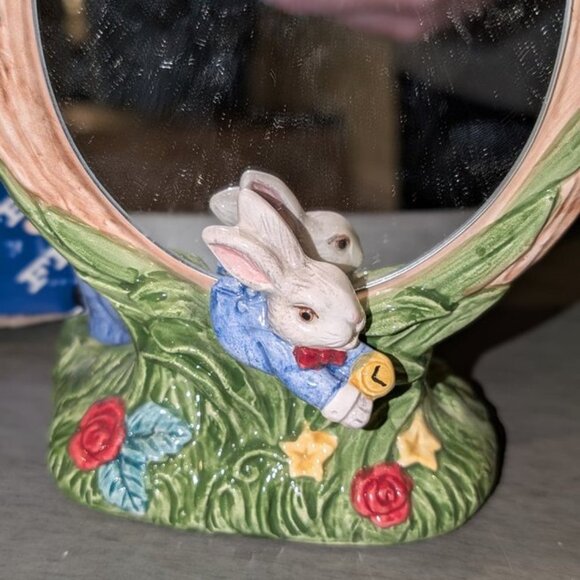 Fitz and Floyd 1992 Through The Looking Glass Alice In Wonderland Table Mirror - Picture 6 of 12